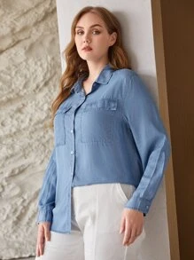 MOTF PREMIUM PLUS LYOCELL STRAIGHT SHIRT - Blue - View 10