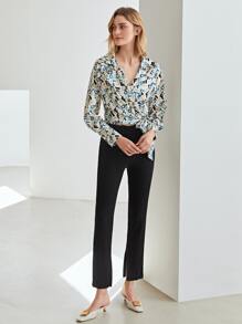 MOTF PREMIUM BALLOON SLEEVE WRAP BLOUSE - Multicolor - View 9