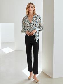 MOTF PREMIUM BALLOON SLEEVE WRAP BLOUSE - Multicolor - View 11