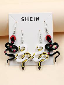 2對蛇耳墜 - 彩色 - 查看 1