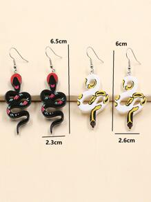 2對蛇耳墜 - 彩色 - 查看 3