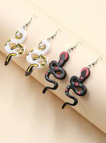 2對蛇耳墜 - 彩色 - 查看 4
