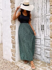 Breezaya Dalmatian Print Sleeveless Dress Maxi Vacation Beach Outfits Women - Multicolor - View 3