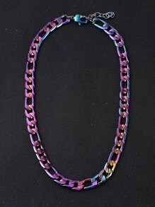 Hombres Collar de cadena de acero inoxidable - Multicolor - Ver 1