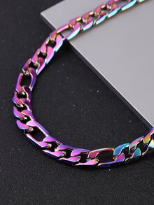 Hombres Collar de cadena de acero inoxidable - Multicolor - Ver 2