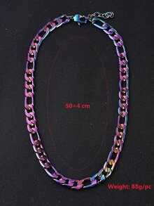 Hombres Collar de cadena de acero inoxidable - Multicolor - Ver 3