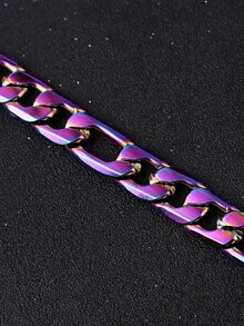 Hombres Collar de cadena de acero inoxidable - Multicolor - Ver 4