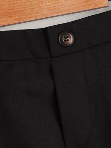SHEIN Young Boy Zip Front Casual Solid Color Elastic Waist Pants - Black - View 3