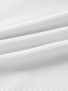 SHEIN ICON 90s Letter & Floral Print Backless Halter Top - White - View 4