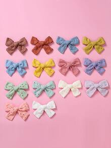 2 cái Bé Gái Mới Biết Đi Màu Ngẫu Nhiên Nơ Trang Trí Tóc Kẹp - Nhiều màu - Xem 2