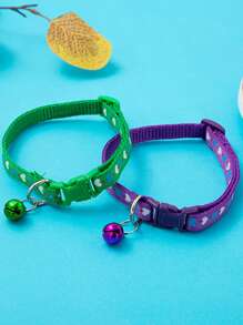 2 piezas Collar para mascota con estampado de corazón de color al azar - Multicolor - Ver 2