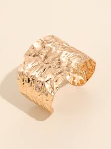 Wide Cuff Bracelet - Yellow Gold - View 2
