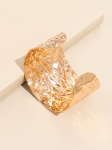 Wide Cuff Bracelet - Yellow Gold - View 3