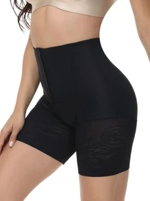 閉合拼接網紗塑身褲 - 黑色 - 查看 5