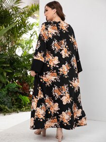 Mulvari Plus Floral Print Tunic Dress - Multicolor - View 2