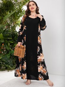 Mulvari Plus Floral Print Tunic Dress - Multicolor - View 5