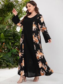 Mulvari Plus Floral Print Tunic Dress - Multicolor - View 7