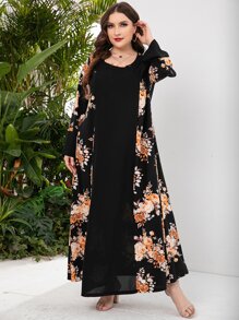 Mulvari Plus Floral Print Tunic Dress - Multicolor - View 8