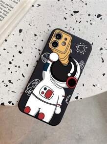 Telescope & Astronaut Printed Phone Case, Compatible With Iphone 15 Pro Max, 14, 13, 12, 11,International Version, Not The Domestic Version - Black - View 4