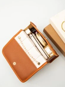 Mini Minimalist Textured Chain Flap Square Bag - Brown - View 6