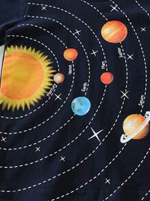 Niños Conjunto de pijama con estampado de galaxia - Azul Marino - Ver 3