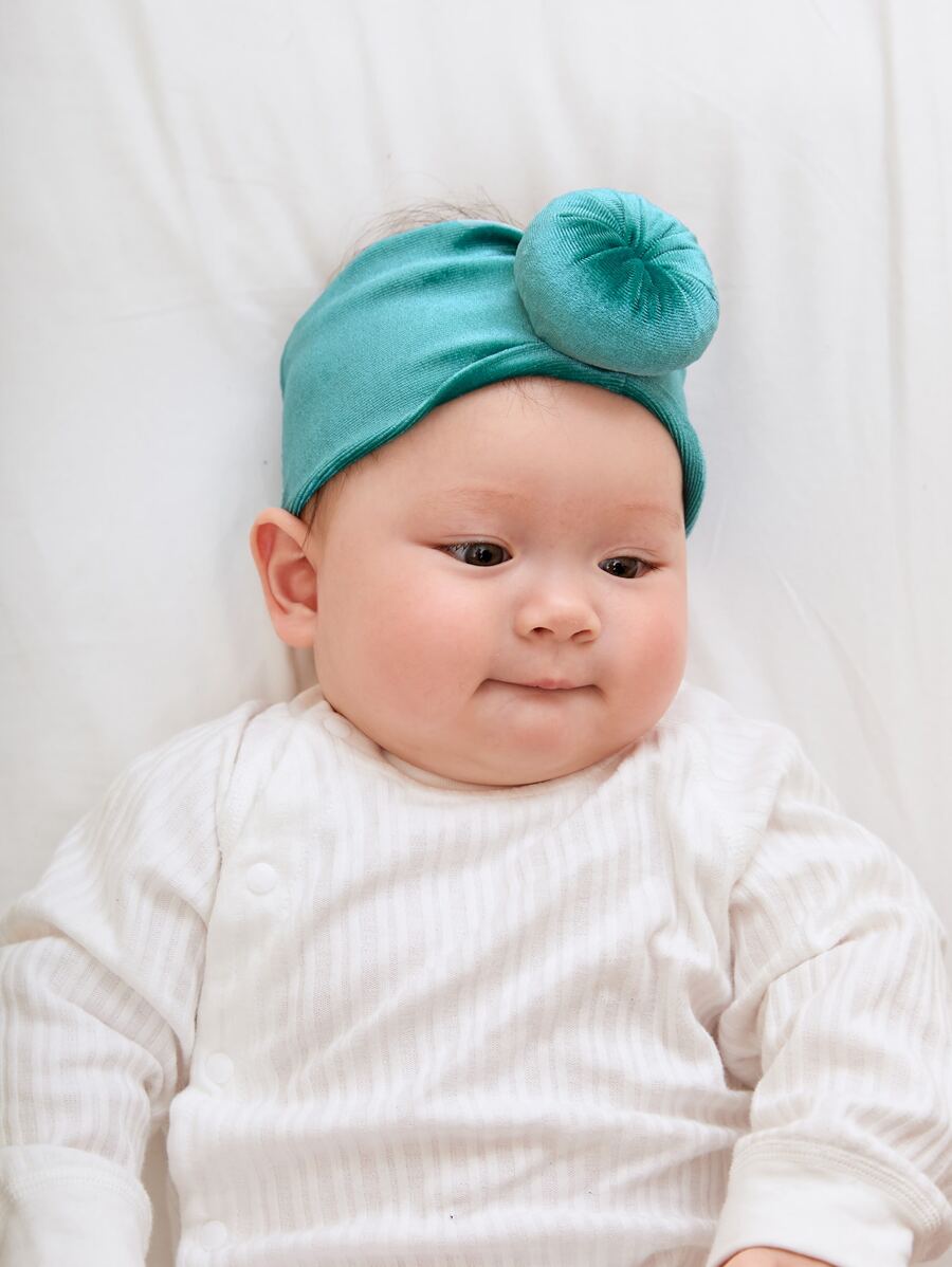 Băng đô thiết kế nút thắt cho bé - Màu xanh Bạc hà - Xem 1