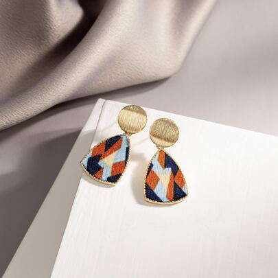 Geometric Decor Drop Earrings