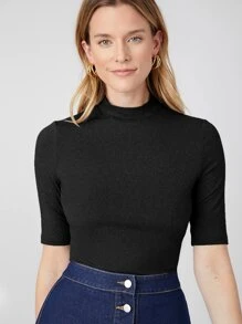 MOTF PREMIUM CAMISETA SLIM DE CUELLO ALTO - Negro - Ver 4