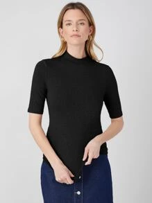 MOTF PREMIUM CAMISETA SLIM DE CUELLO ALTO - Negro - Ver 6