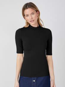 MOTF PREMIUM CAMISETA SLIM DE CUELLO ALTO - Negro - Ver 7