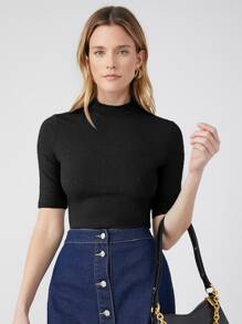 MOTF PREMIUM CAMISETA SLIM DE CUELLO ALTO - Negro - Ver 8