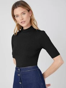 MOTF PREMIUM CAMISETA SLIM DE CUELLO ALTO - Negro - Ver 9