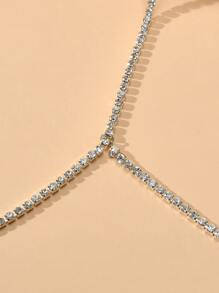 Rhinestone Decor Body Chain - Silver - View 4