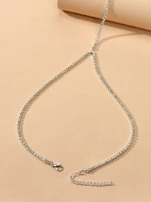 Rhinestone Decor Body Chain - Silver - View 5
