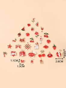 31入組DIY水果和花朵裝飾吊墜 - 彩色 - 查看 3