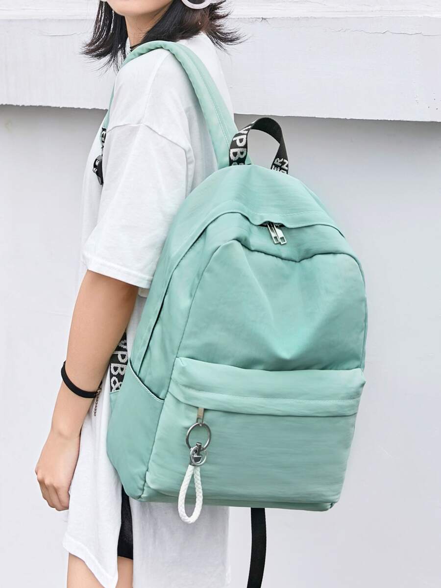 Ba lô Nữ màu trơn Có thể điều chỉnh được Mốt - màu xanh lá - Xem 1