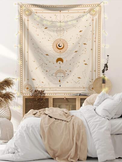 Moon Print Tapestry, Flag For Room, Room Decor, Tapestry, Wall Decor, Wall Art ,Room Stuffs, Flags For Room, Home Decor, Wall Tapestry