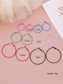 Khuyên tai 6 cặp vòng rắn - Nhiều màu - Xem 7