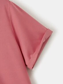 Manfinity Homme 男士字母任務圖案小高領T恤 - 珊瑚粉 - 查看 5