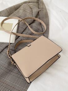 Bolso cuadrado con solapa, impermeable, ligero, informal, minimalista, con hebilla decorativa, para adolescentes, mujeres, estudiantes universitarias, novatos y trabajadores administrativos, perfecto para la oficina, la universidad, el trabajo, los negocios y los desplazamientos - Caqui - Ver 2