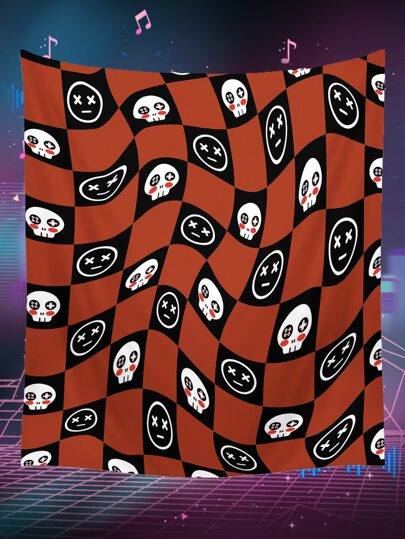 Skull Print Tapestry, Halloween