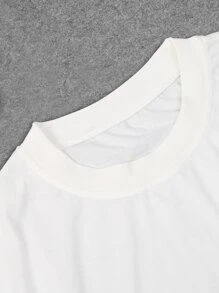 Manfinity 男士美元和手勢印花T恤 - 白色 - 查看 3