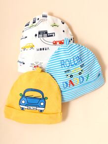 Gói 3 chiếc mũ len hoạt hình cho bé - Nhiều màu - Xem 1