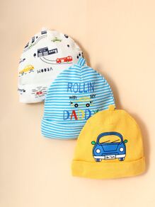 Gói 3 chiếc mũ len hoạt hình cho bé - Nhiều màu - Xem 2