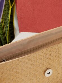 Flap Braided Design Straw Bag - Multicolor - View 6