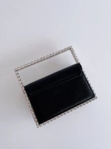 Sequin,Luxury,Shiny Evening Bag,Dinner Bag Glamorous,Elegant,Exquisite,Quiet Luxury Mini Rhinestone Decor Flap Square Bag Rhinestone For Party Girl,Woman,Bride Perfect for Party,Wedding,Prom,Dinner/Banquet,For Cocktail