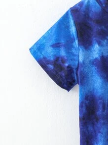 SHEIN Young Boy Slogan Graphic Tie Dye Tee