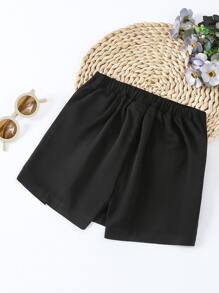SHEIN Toddler Girls Split Hem Skort - Black - View 2