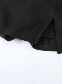 SHEIN Toddler Girls Split Hem Skort - Black - View 3