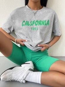 SHEIN Unity Bộ đồ hai mảnh nữ Lá thư Giải trí - Nhiều màu - Xem 1